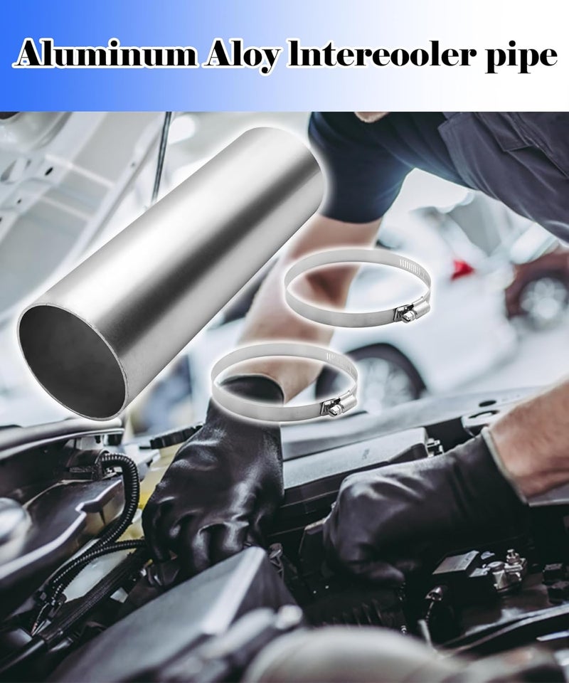 Maigoo Universal 4" (102mm) Outside Diameter Aluminum Intercooler Pipe Air Intake Tube,Polished Brushed Finish (OD 4"- Length (300mm)) - Image 3